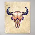 Buffalo Skull Faux Leather lighter print