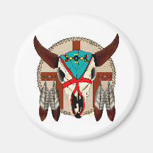 Buffalo Skull Fridge Magnets