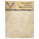 Buffalo Skull on Leather personalize Letterhead Template