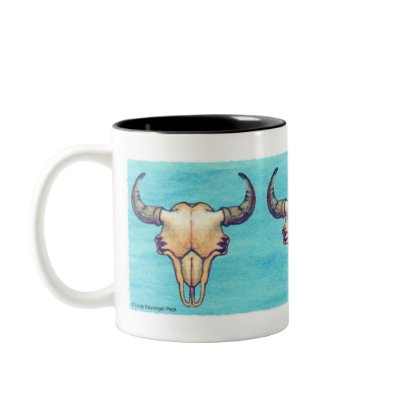 Buffalo Skull Turquoise Mugs by Linda_MN