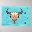 Buffalo Skull Turquoise print