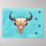 Buffalo Skull Turquoise print