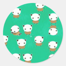 bug pandas school round sticker