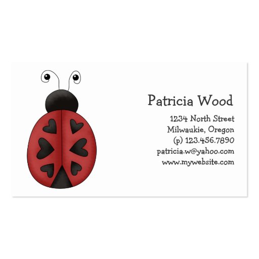 Buggin' You · Ladybug Hearts Business Card Templates