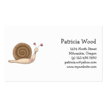 Buggin' You · Pink & Brown Snail Business Cards