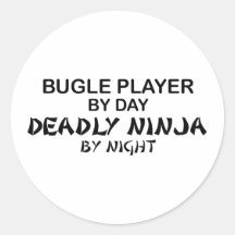 Bugle Deadly Ninja by Night Round Sticker
