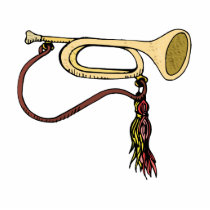 Bugle Horn With Cord Graphic Image Trumpet Design Photo Cut Out