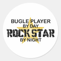 Bugle Player Rock Star by Night Sticker