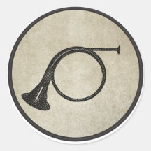 Bugle Round Stickers