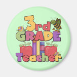 Bugs and Apples 3rd Grade Tshirts and Gift Fridge Magnet