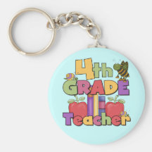 Bugs and Apples 4th Grade Tshirts and Gifts Keychain