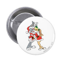 Bugs and Lola Mistletoe Kiss Pinback Button