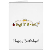 Bugs 'n' Blooms · Wordart Greeting Card