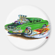 Buick GSX Green Car Fridge Magnets
