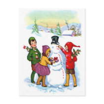 Build Snowman postcards
