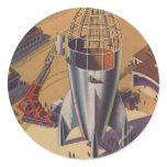 Building a Rocket Round Stickers