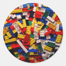 Building Blocks Round Stickers