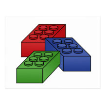 Building Blocks - Vector Illustration Post Cards