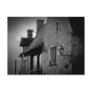 Building in black and white postcard