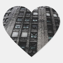 Building in Detroit Heart Sticker