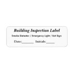 Building Inspection Label