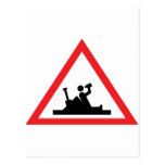 building-site beer warning sign fun post cards