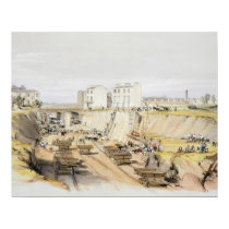 Building the Retaining Wall near Park Street, Camd posters