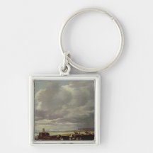 Building Work on a Railway Line, 1871 Key Chain
