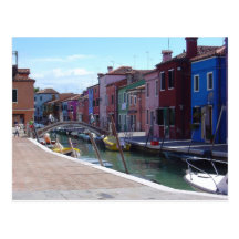 Buildings in Burano, Venice Post Card
