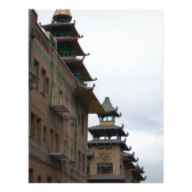 Buildings in Chinatown, San Francisco Letterhead Template