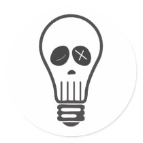 Bulb Skull Sticker