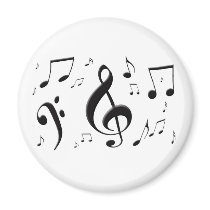 Bulging Music Notes Magnet