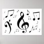 Bulging Music Notes Poster posters