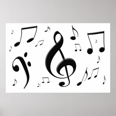 Bulging Music Notes Poster by thehatch