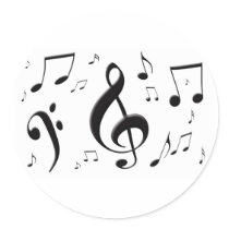 Bulging Music Notes Sticker