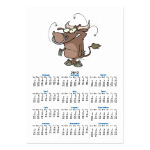 bull cartoon business card