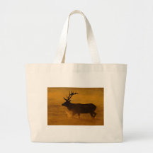 Bull Elk at Sunrise Canvas Bags