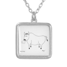 Bull Folk Art Necklace