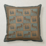 Bull Moose Blue Pillow