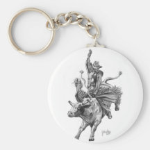 Bull Rider Keychain