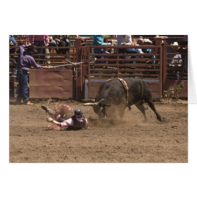 Bull rider meets angry bull card by pshaw_photo