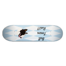 Bull Terrier ~ Blue w/ White Diamonds Design Skate Decks