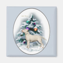 Bull Terrier Christmas Gifts Fridge Magnets