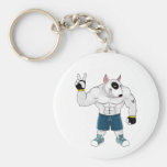bull terrier dog  fight keychain