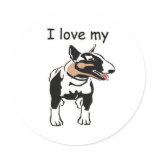 Bull Terrier,I Love My,Png Round Sticker