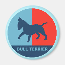Bull Terrier Magnet Round