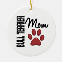 Bull Terrier Mom 2 Christmas Tree Ornaments