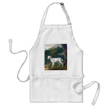 Bull Terrier Painting - Vintage Fine Art Aprons