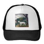 Bull Terrier Painting - Vintage Fine Art Mesh Hat