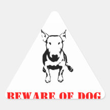 BULL TERRIER STICK PEGATINAS DE TRIANGULO PERSONALIZADAS
